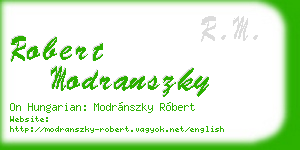robert modranszky business card