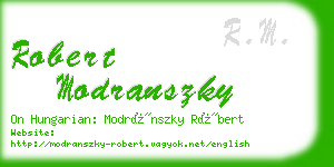 robert modranszky business card